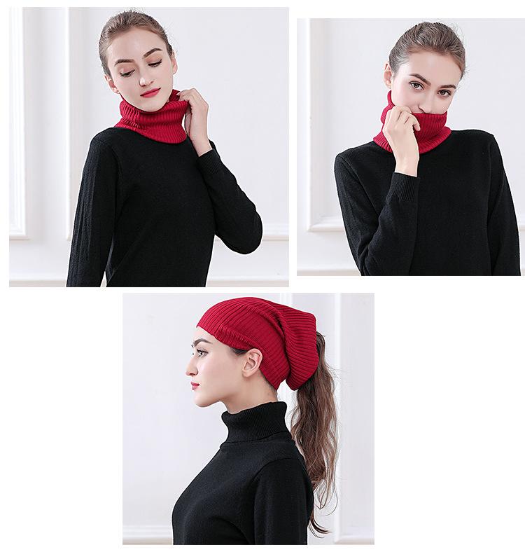 Jesienno-zimowy szalik z jedwabiu i kaszmiru dla mężczyzn i kobiet, ciepły, dzianinowy, wiatroodporny, zakładany przez głowę, osłona szyi, wełniany szalik