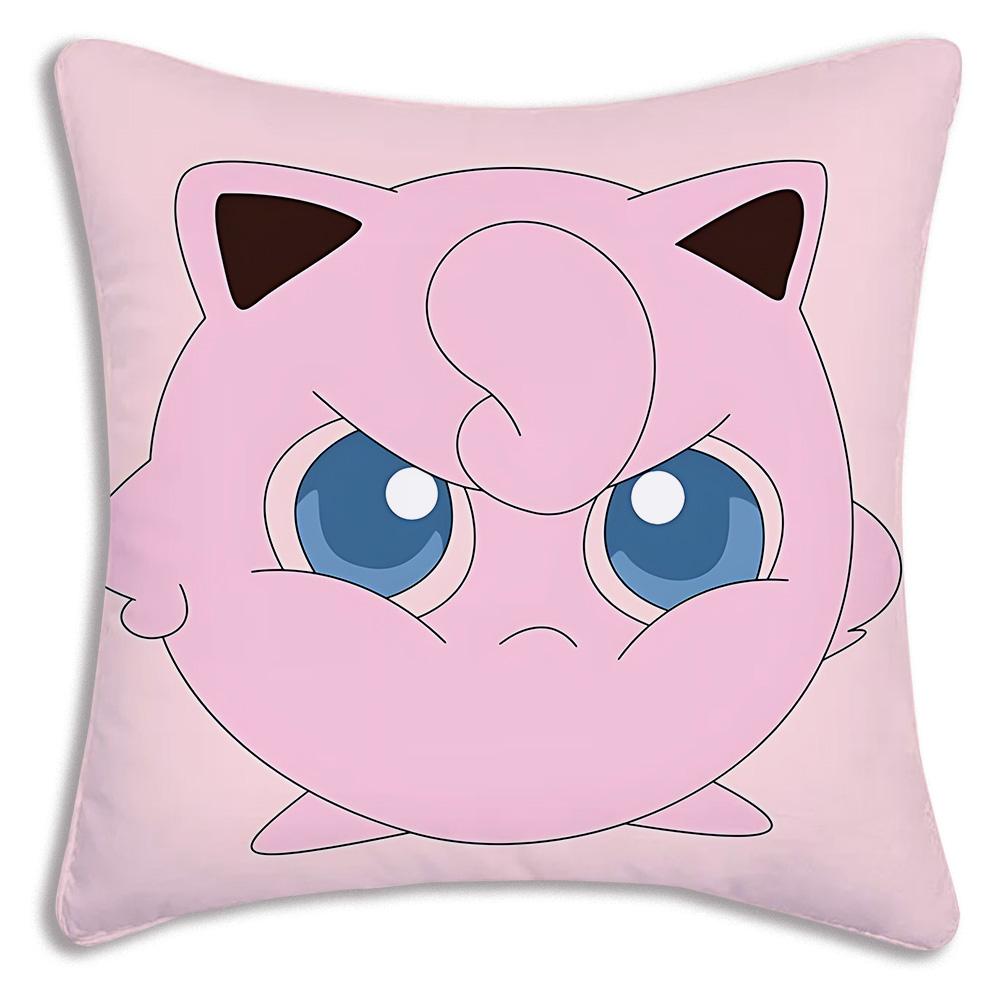 Pillow Covers Cartoon Cute Pokmons Jigglypuffs Sofa Decorative Home Double-Sided Printing Short Plush Cute Cushion Cover