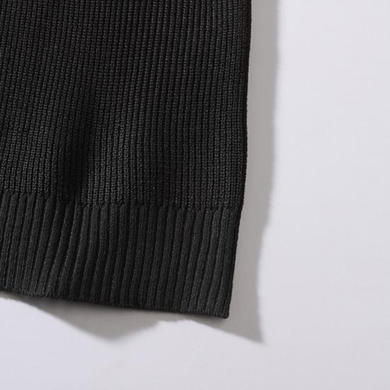 Men Fall Winter Sweater Thick Knitted Colorblock Long Sleeve Patchwork Round Neck Loose Pullover Elastic Loose Warm Sweater