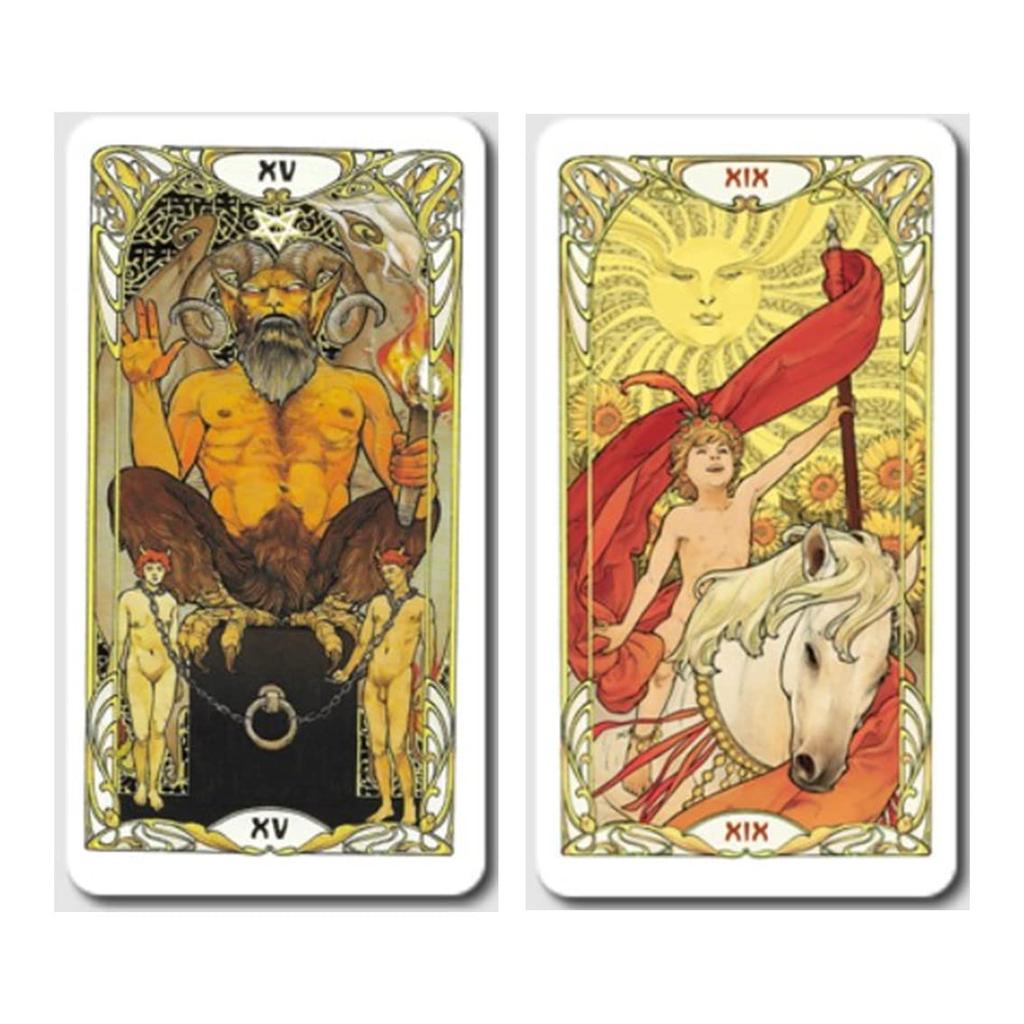 Kancharo Tarot Card Set Art Nouveau Includes Japanese Tarot Card Instructions Pouch 78-Card [Golden Tarot] & (Authentic)