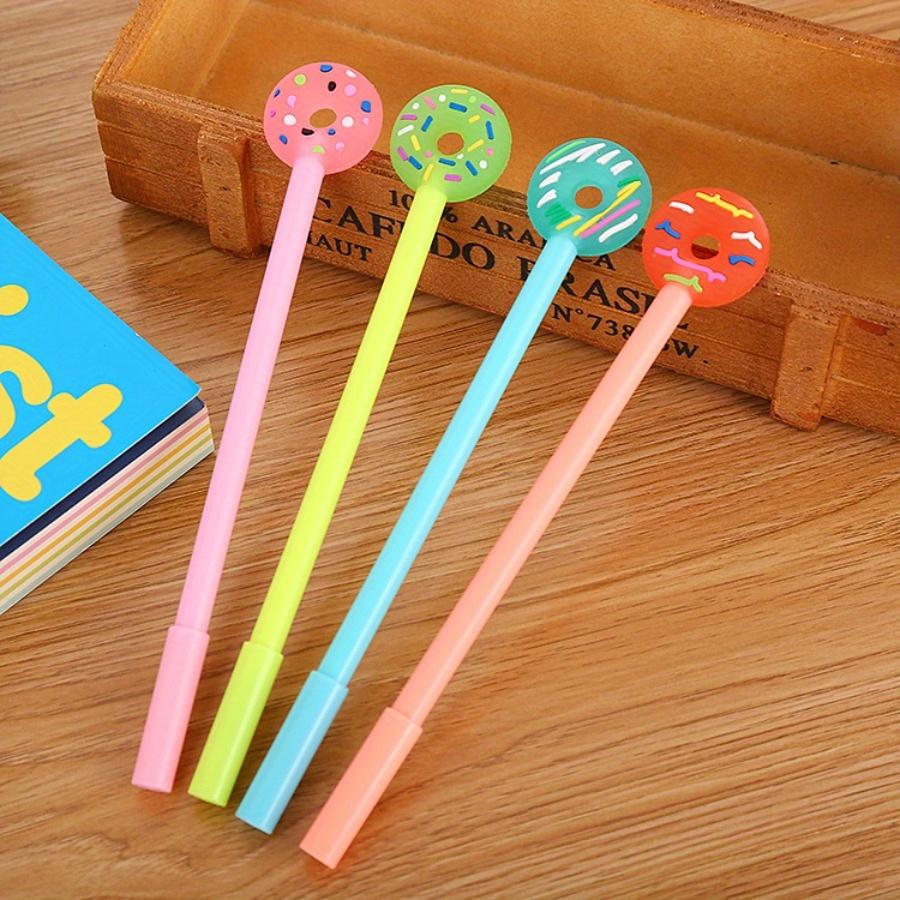 

24 PCS Sweet Doughnut Shaped Gel Pens Water-Based 0.5mm Black Ink Assorted Colors Novelty Doughnut Stationery Cartoon Writing Tools Back School 24 PCS