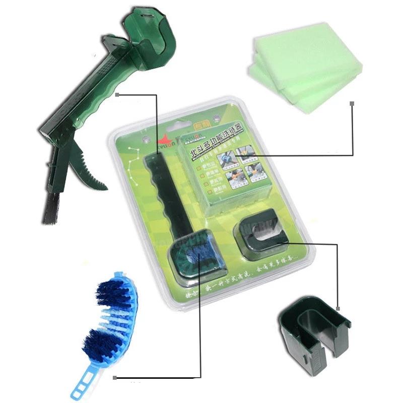 Ciclism Bicicletă Curățător de lanțuri de biciclete Set de instrumente multifuncționale Kit de spălare pentru volantă Curățare Casete Instrumente de curățare Perii Cutie de curățat