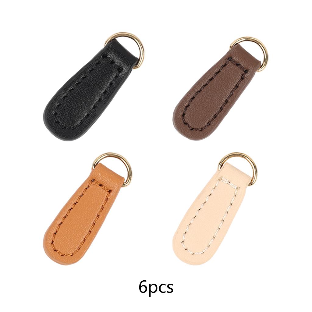 6x Zipper Fixer Zipper Tags Leather DIY Craft for Boot Bag Backpack
