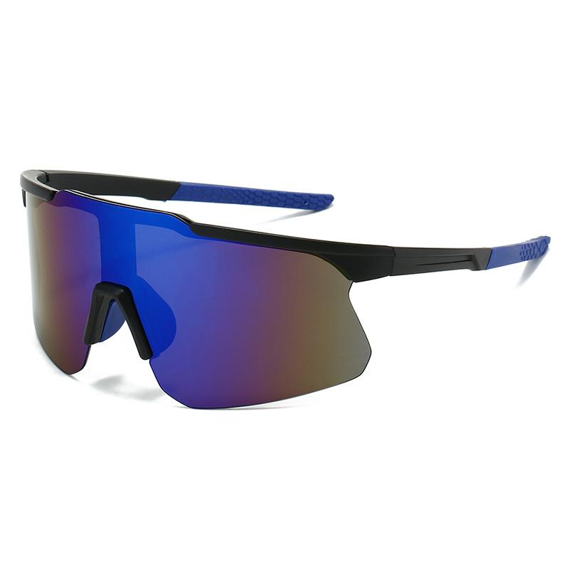 

Oversized Cycling Sunglasses Women Men Unisex One Pieces Reflective Half Frame Wrap Glasses Anti Wind One Size