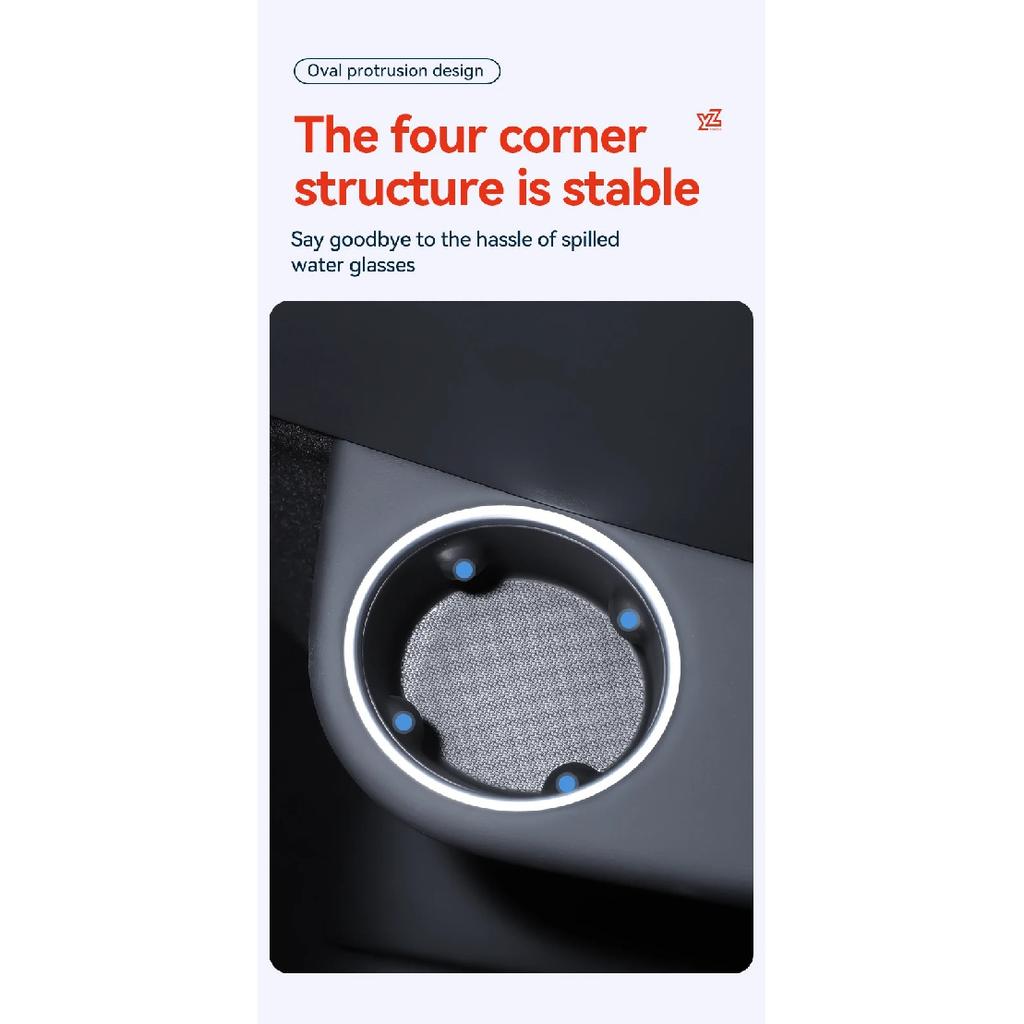 YZ For Tesla Model YL 2026 Third Row Silicone Cup Holder Center Console Water Cup Holder Organizer Storage Box Accessories