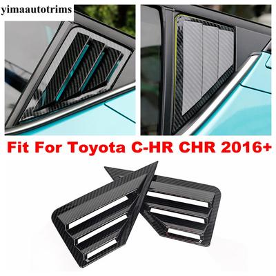 Rear Window Shutter Louver Sunshade Blind Panel Cover Trim For Toyota C-HR CHR 2016 -  ABS Carbon Fiber Accessories Exterior