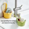 Kitchen Waste Collector Sink Drain Basket Faucet Hanging Filter Bag Adjustable Automatic Dumping Basket Sink Sponge Rack
