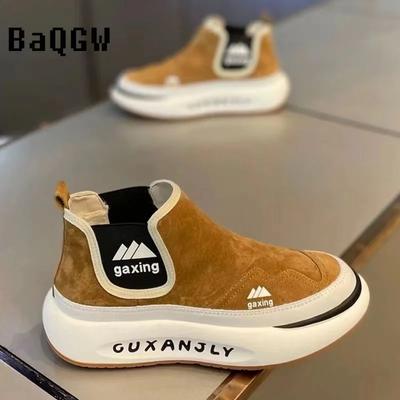 Bottes de mode pour hommes Bottines à plateforme de mode Baskets légères d'extérieur pour hommes Bottes de créateur antidérapantes 2024 Printemps Hiver Chaussures pour hommes