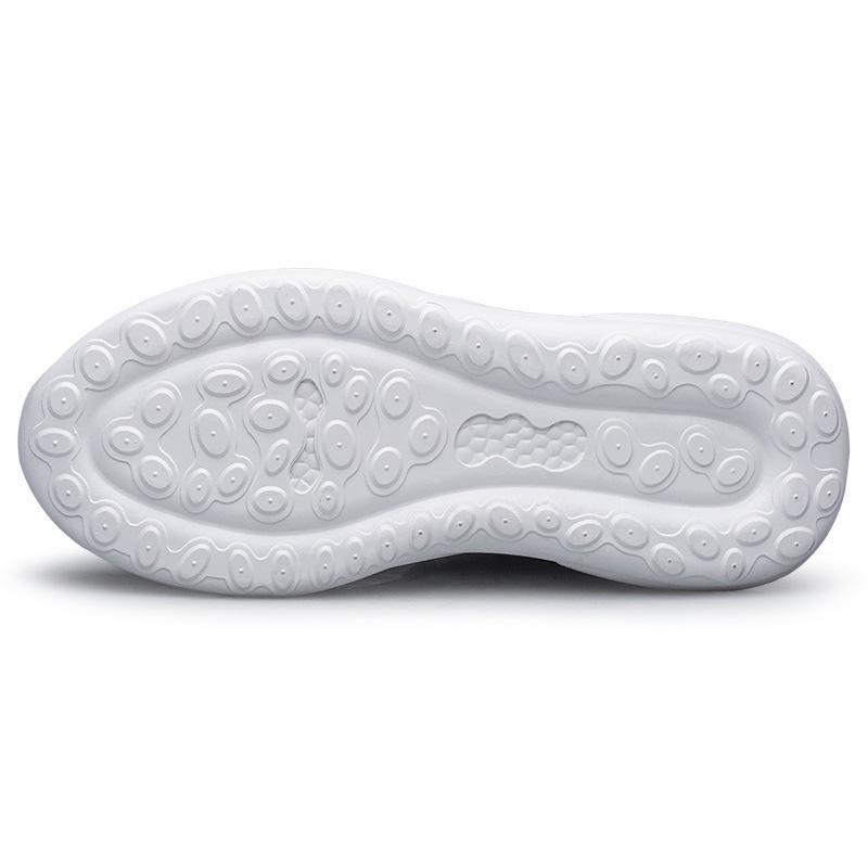 Men's Trendy 8CM Height-Increasing Striped Sports Shoes, Korean Style with Thick Soles and Mid-Top Design.