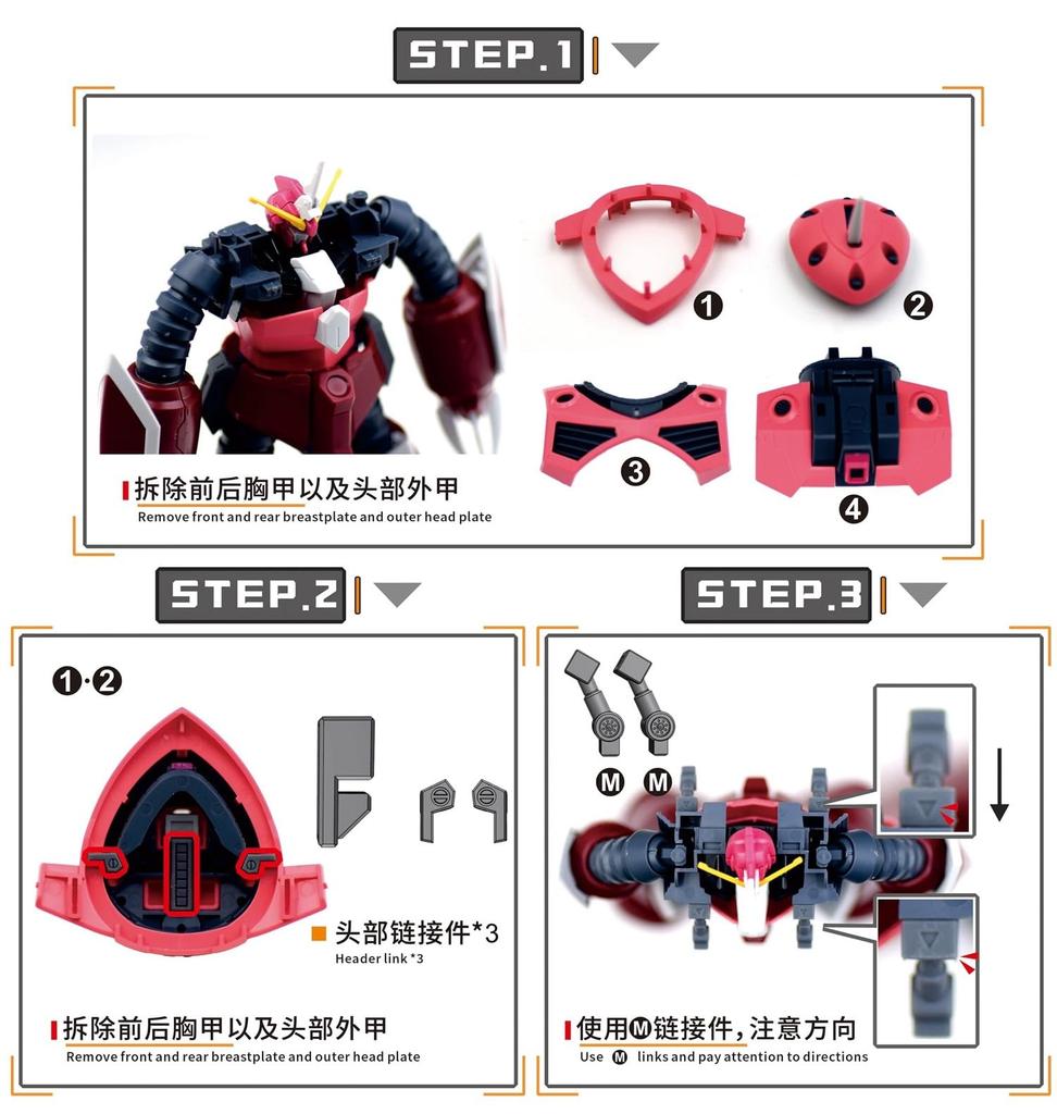 MS Robot Modification 3D Printer PLA Separation Effect for HG SEED FREEDOM Detail-Up Parts, (Armor 1/144 Z'Gok Ver.) [Used]