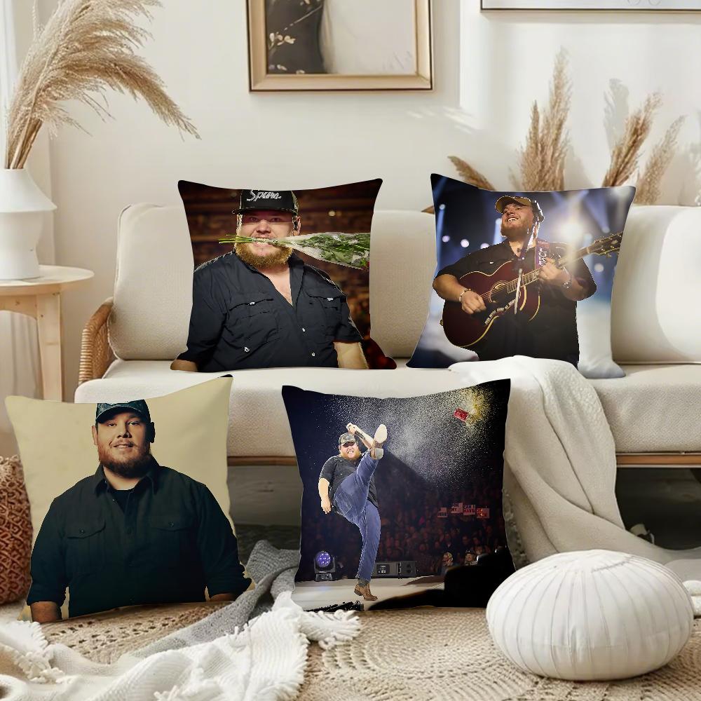 Singer L-Luke C-Combs Pillow Case Square Double-Sided Printing Short Plush Sofa Cushion Cover Bedroom Bedside Pillow