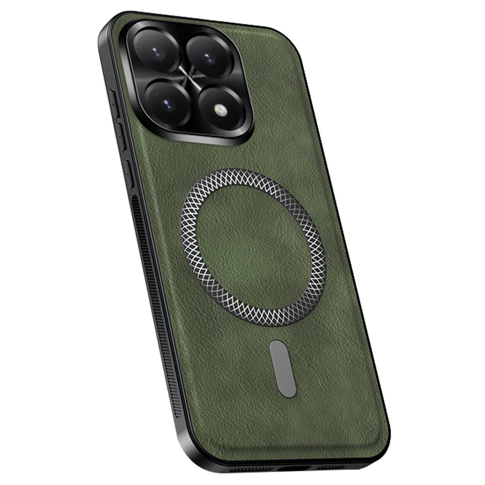 For Xiaomi 15T Magnetic Case PU TPU PC Phone Back Cover with Metal Lens Frame