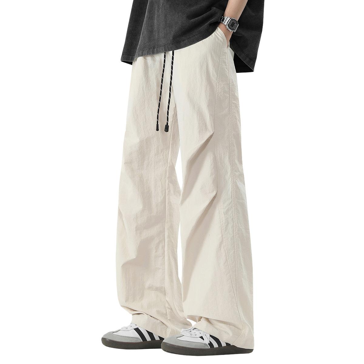 

Cool-touch ice silk thin 2026 new summer men s loose straight quick-dry work casual pants S светло-серый