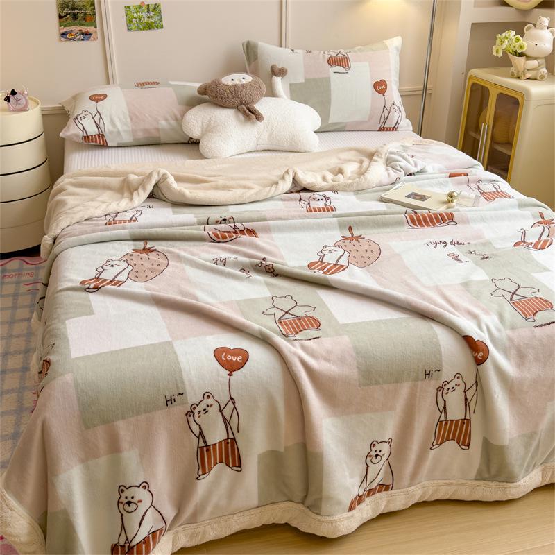 Yunjin Oboustranná zimní fleecová deka - Hrubá, útulná přehoz na pohovku a kancelářský šál