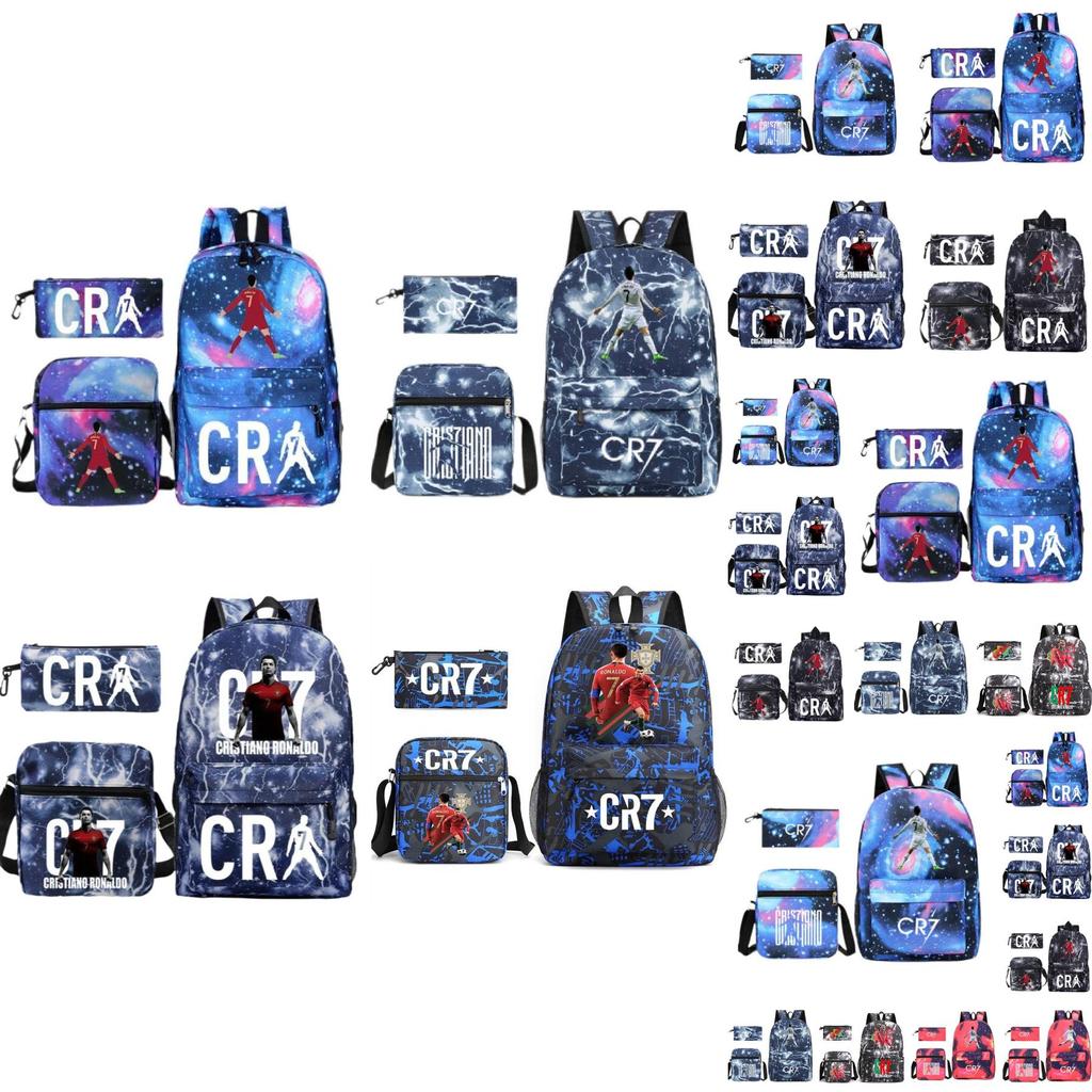 Cr7 Elementary School Breathable Waterproof Backpack Set With Stress Relief Straps