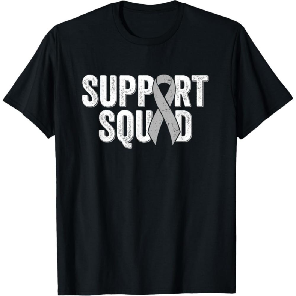 

Brain Cancer Support Squad - Friend Family Support Ribbon T-Shirt S