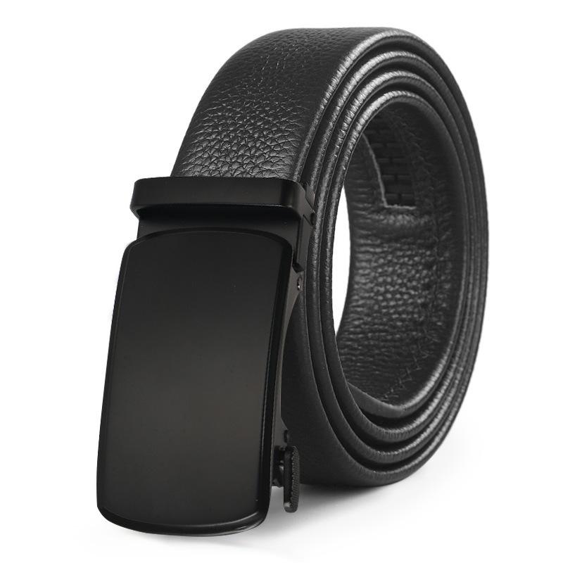 

Мужской ремень из кожи первого слоя, ремень с автоматической пряжкой высокого класса, деловой универсальный ремень из коровьей кожи 110-130cm
