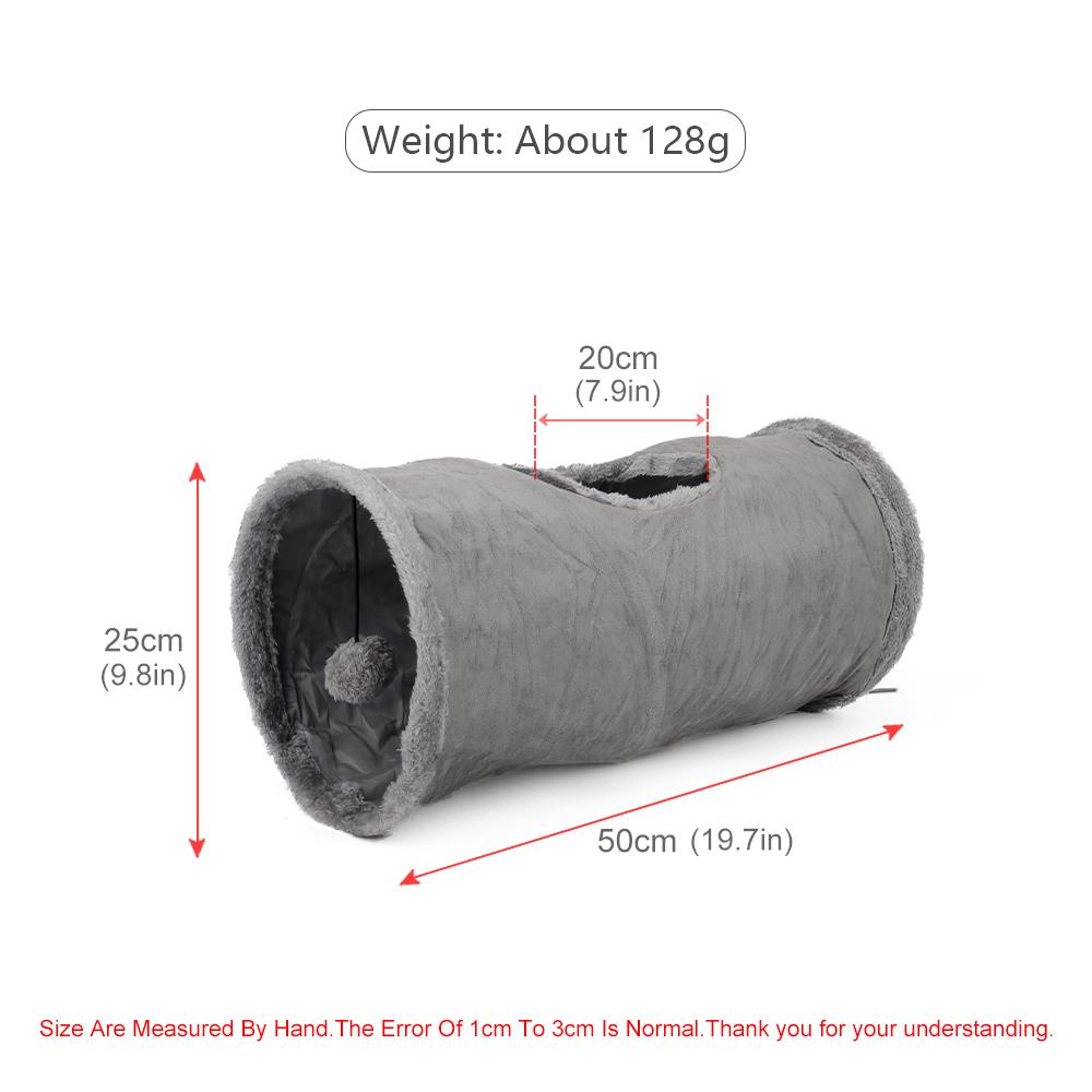 Tunnel Cat Toy Puppy Plush Ball Pet Toy Tent Tunnel Tube Storage Foldable Suede Cat Channel Drill Bucket