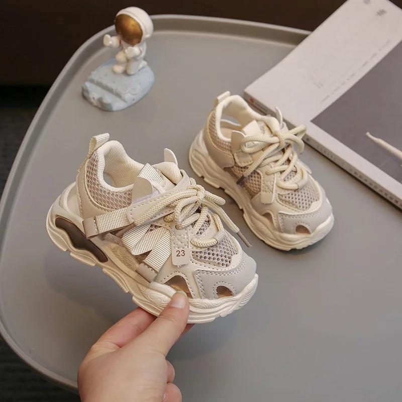 

Весенне-летняя мужская и женская спортивная обувь, модные сандалии кэжуал с круглым носком, ремешком, толстой подошвой, дышащие/комфортные 25 бежевый