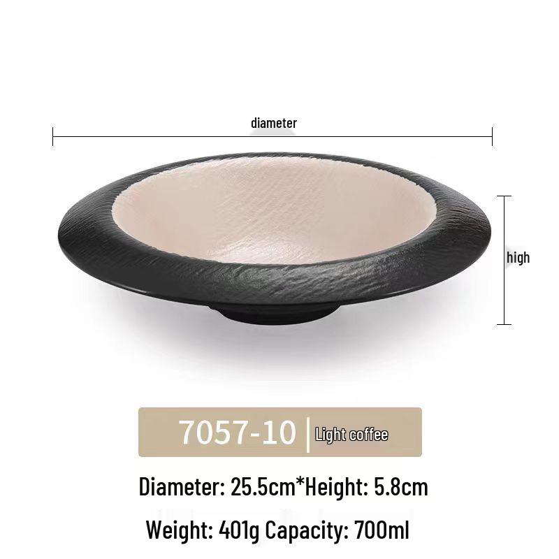 Melamine Japanese Conical Hat Bowl - Large Plastic Soup, Rice, and Noodle Bowl