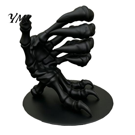 Funny Decorative Beverage Coaster Skeleton Dragon Hand Cup Holder, 3D Printed Gothic Skull Palm Dark Style Room Decoration Drink Stand, Bone
