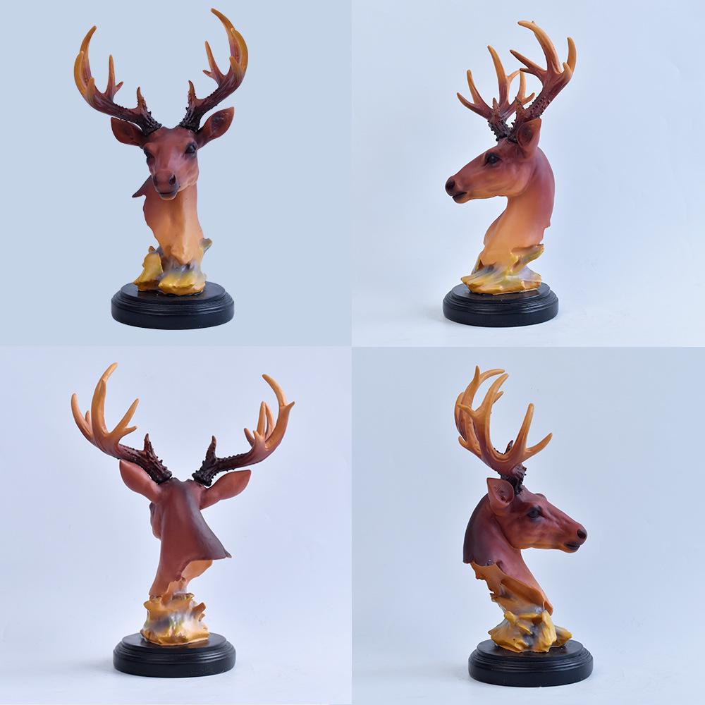 Luxurious Deer Ornament - Decorative Resin Craft for Office, Living Room, or TV Cabinet.