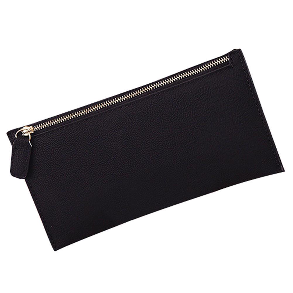 Long PU Leather Women Girl Purse Wallet Mobile Thin Zip Handbag with Card Holders