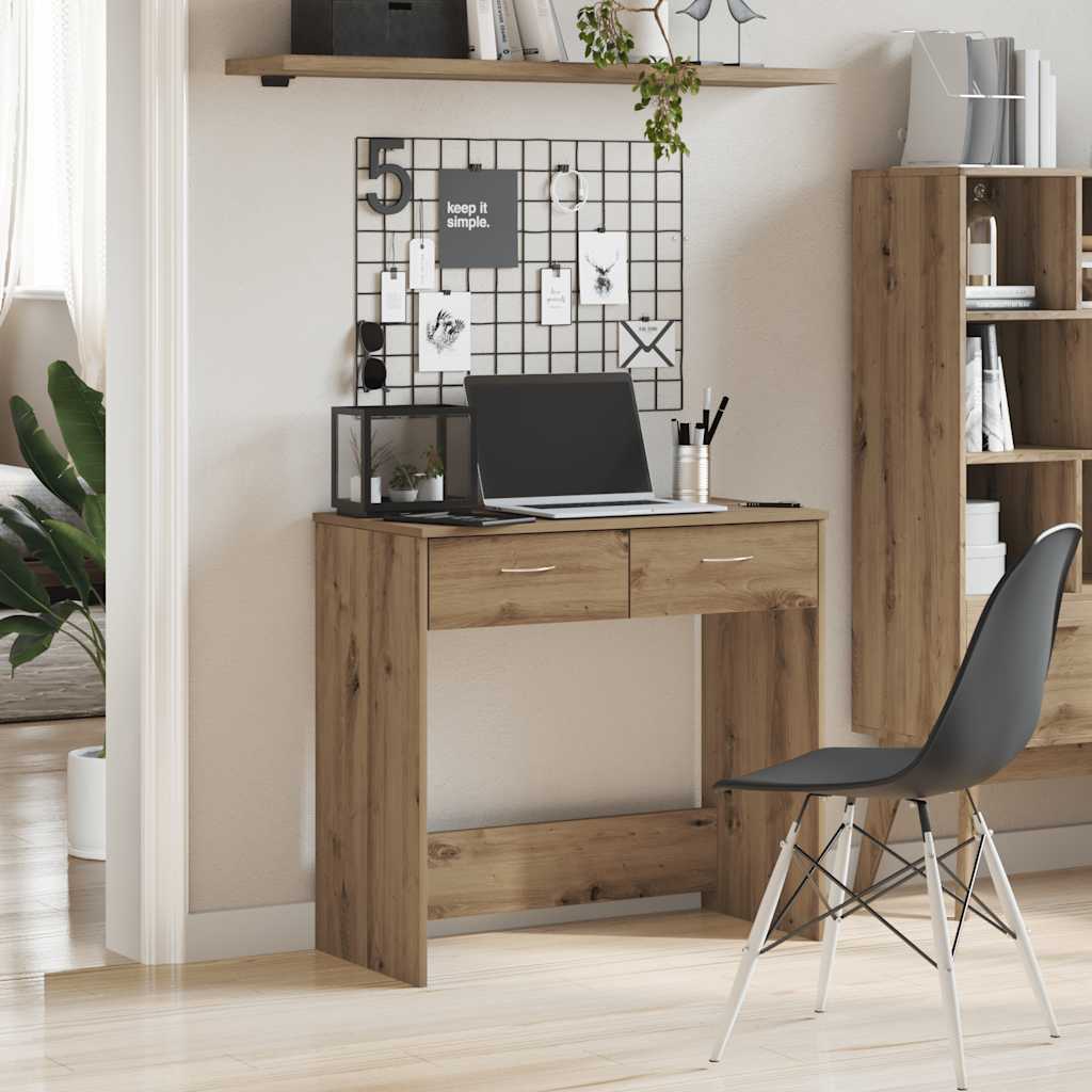 Artisan Oak Writing Desk 80 X 40 X 75 Cm Particleboard