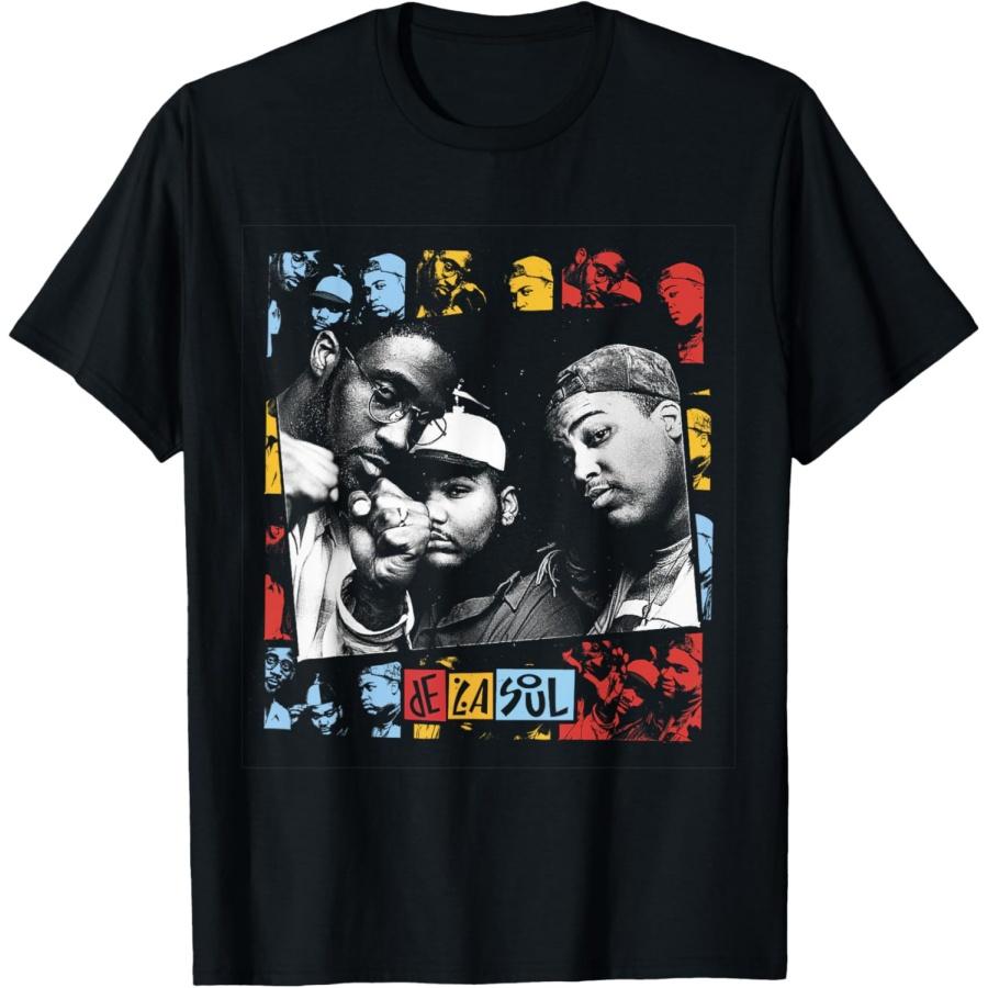 De La Soul Official Collage Art T-Shirt - Men s Black Short Sleeve Crew Neck T-Shirt - Small - Music Themed - Unisex-Adults(1) XXXXXL чёрный