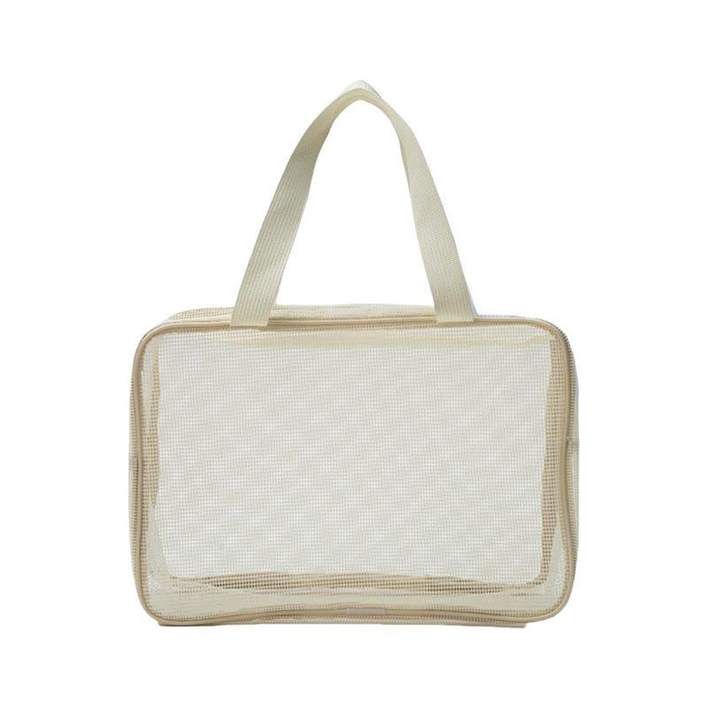 Unisex Travel Organizer: Mesh Cosmetic & Shower Bag with Multi-Pockets