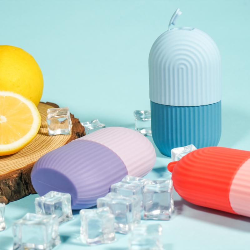 Tavă Cuburi Silicon Formă Față Masaj Facial cu Gheață Rola Masaj Facial Rola Masaj Facial cu Gheață Reutilizabilă Instrument de Îngrijire a Pielii
