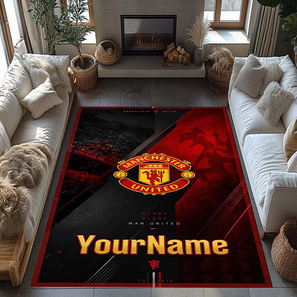 Manchester Personalized Name Carpet Perfect for Study room Dining Room Decorate room Game Room Anti-slip Rug Office home decor
