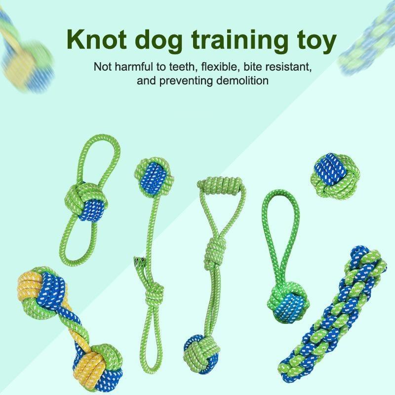 Nibble Pet Dog Toy Puppy Tooth Cleaning Rope Knot Dog Training Toys Resistant Dog Rope Toys Grinding Teeth Pet Cotton Rope