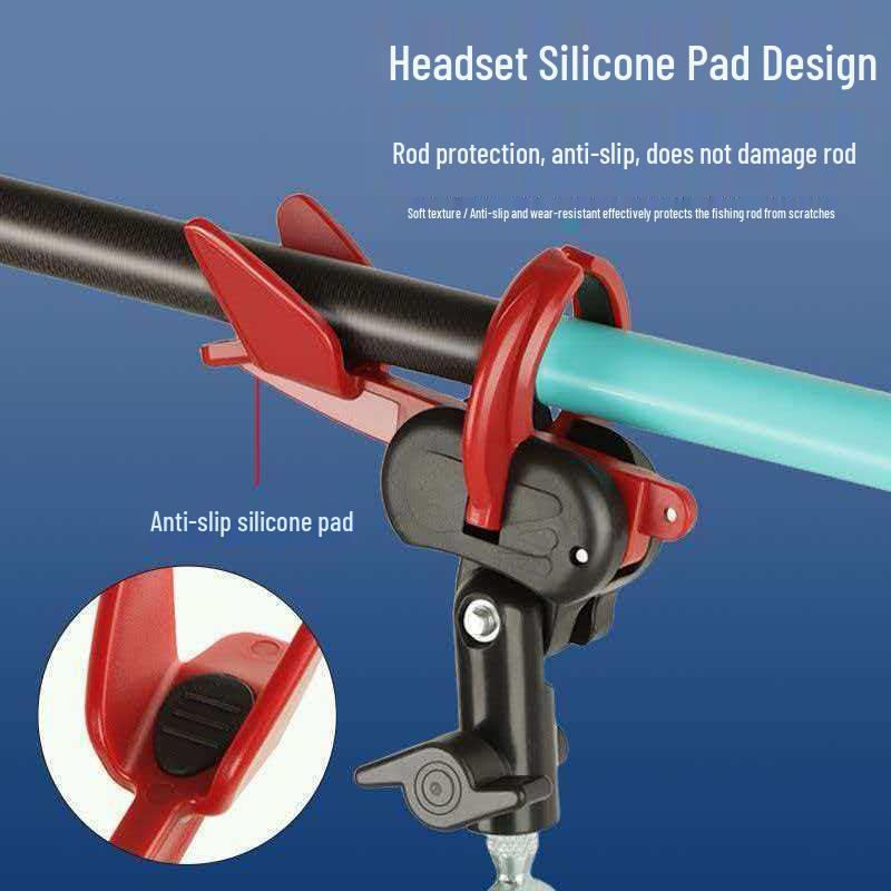 Universal Anti-shake Fishing Rod Holder with Self-locking Turret Bracket and Extended Ground Stake