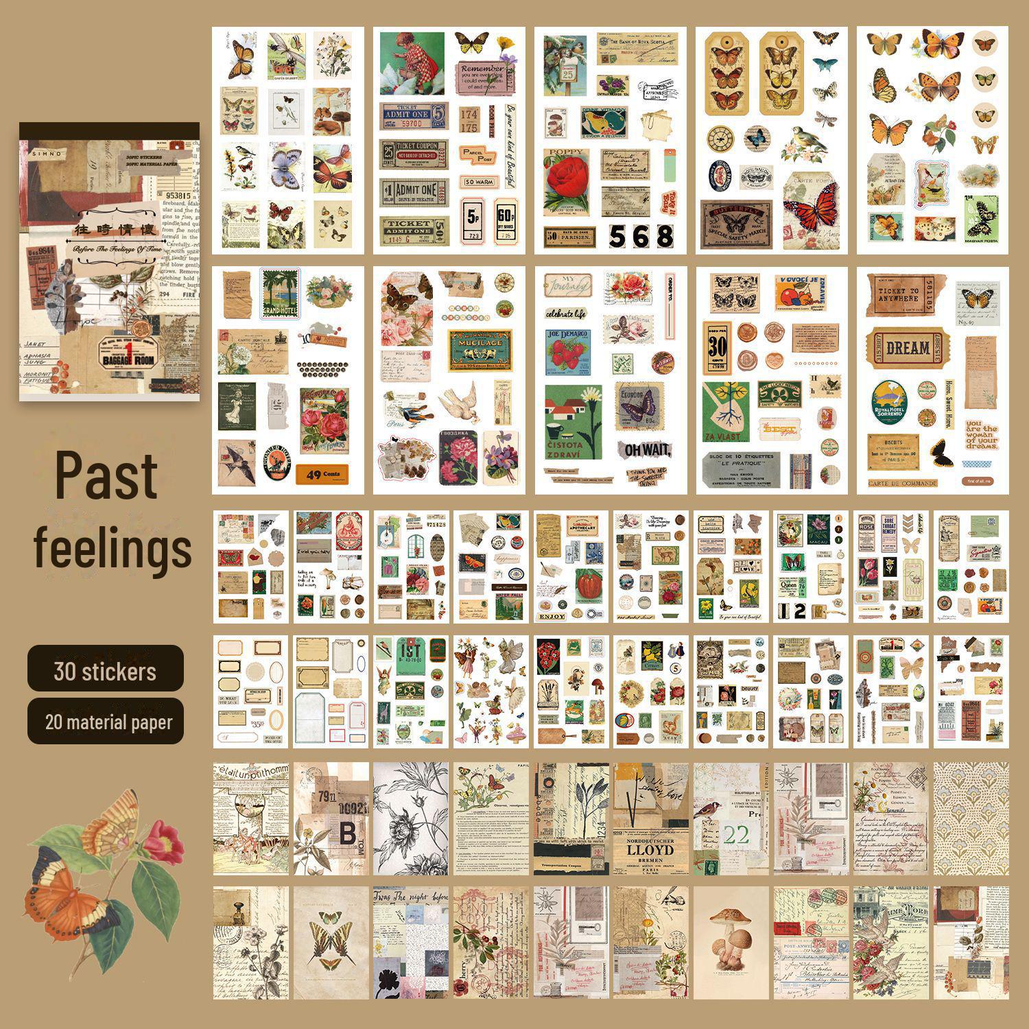 

Блокнот Xinmo Retro Art - серия «Время и ты»: 4 стиля, 50 декоративных подложек