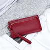 Womens Leather Clutch Bag Portable Storage Bag Casual Purse with Zipper Wristlet Wallets for Women Large Capacity Cell Phone Bag