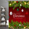 Christmas Colorful Lights Leaves Crutch Candy Shower Curtain, Bathroom Decorative Shower Curtain