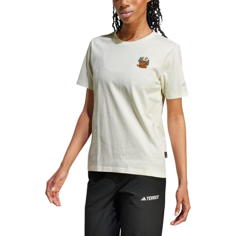 Adidas Terre POLYGIENE GRAPHIC T Shirt Unisex Ivory White KA3283
