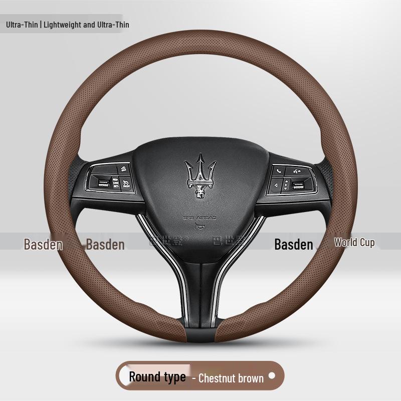 Maserati Grecale, Levante, and Ghibli Ultra-Thin Genuine Leather Steering Wheel Cover