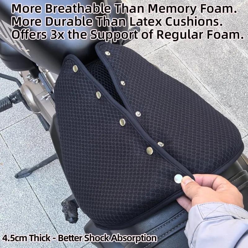 3D-Honeycomb Motorcycle Gel Seat Cushion Structure Shock Absorption Breathable Motorcycle Gel Seat Pad for Long Rides