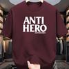 Men's Casual Summer Graphic T-Shirt Short Sleeve Crew Neck, Anti-Hero Skateboards Print Black Polyester Tee for Casual Attire
