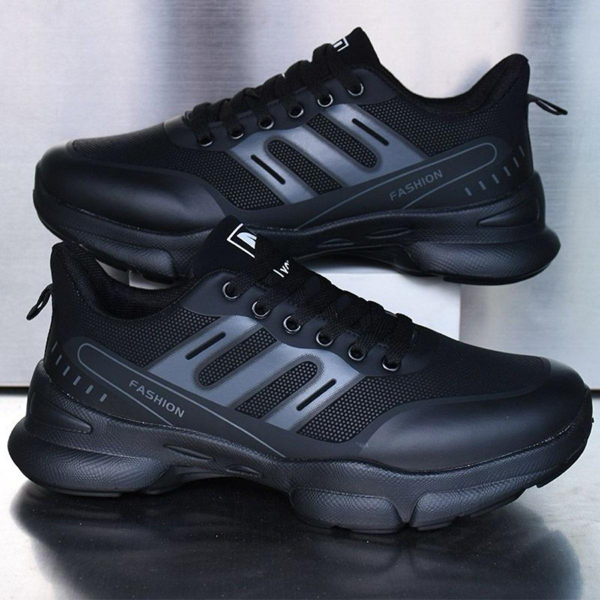 

Domestic brand black 22 new autumn leather waterproof sports shoes soft-soled running shoes 38
