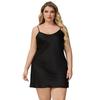 Womens Satin Chiffon Sleep Dress Plus Size V-Neck Sleeveless Nightgown Home Lounge Comfort