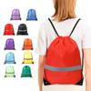 210D Polyester Drawstring Gym Backpack Reflective Stripe Fitness Handbag  Sport Fitness