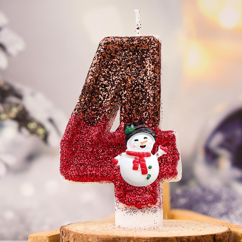 Santa Claus Christmas Birthday Candles Christmas Holiday Party Birthday Number Candle Cake Topper Decorations