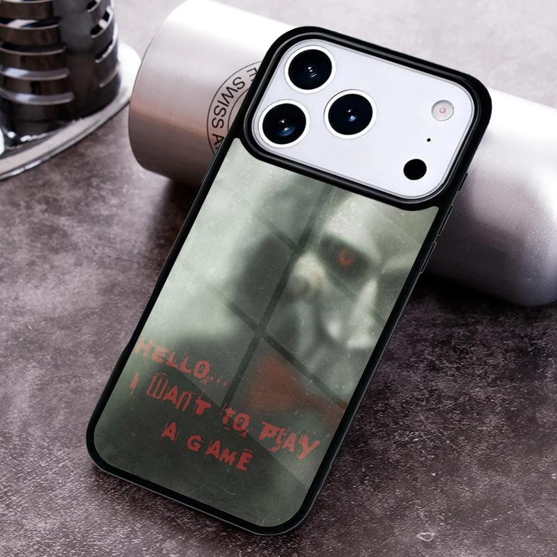 Saw Jigsaw Puppet Phone Case For iPhone 17,16e,15,14,13,12,11,Mini,Pro,MAX soft Silicone Cover