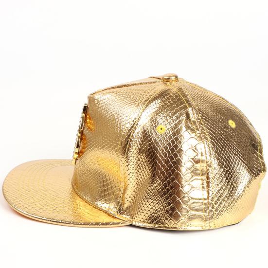 Baseball Cap Hip Hop Crocodile Skin Texture Rhinestone Decor Adjustable Buckle Cash Sign Sun Protection Anti-UV Glossy Punk Street Dance Hippie