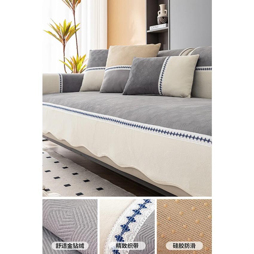 

Белый волнистый край диван-полотенце модные однотонные однотонные чехлы для диванов из синели Нескользящие чехлы для диванов для гостиной 70x70