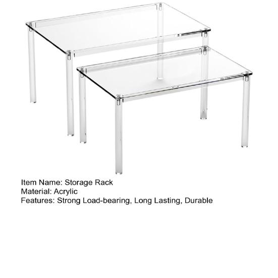 2Pcs Acrylic Cabinet Organizer Spice Racks Strong Load-bearing Transparent Kitchen Desk Countertop Organizer Stackable Shelves