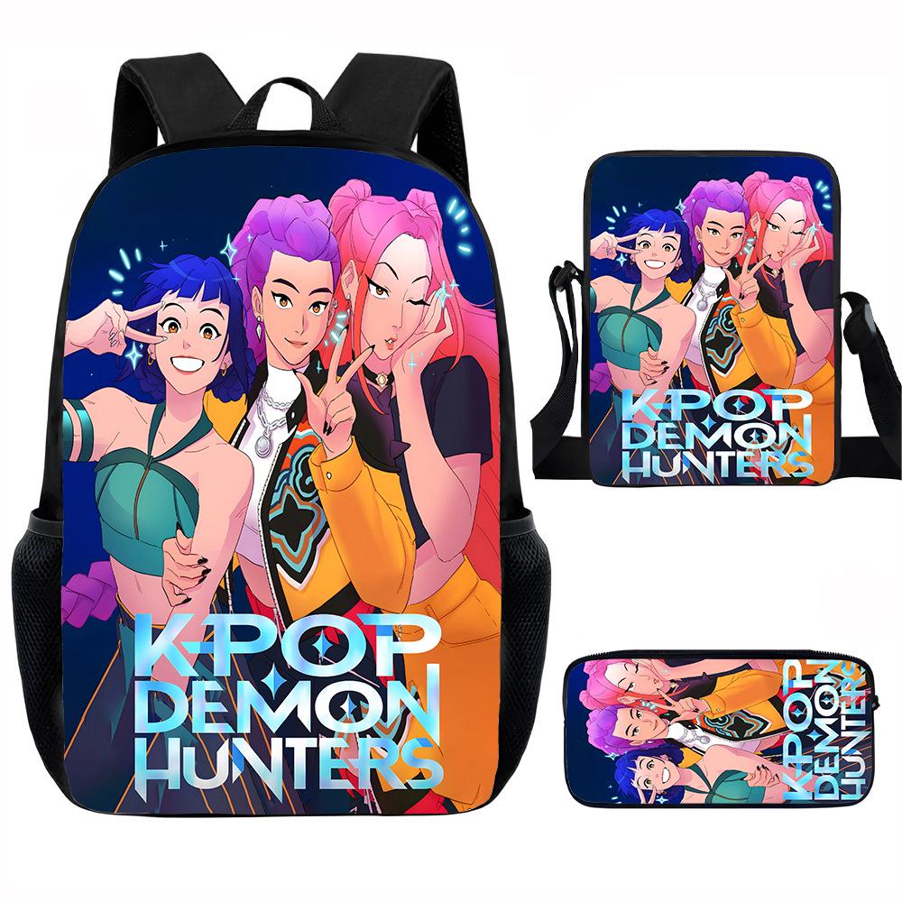

K-POP Охотники на демонов Набор студенческого рюкзака - 3 предмета 15-inch backpack + shoulder bag + pencil bag
